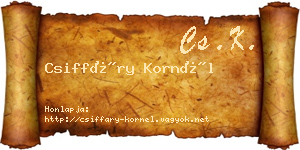 Csiffáry Kornél névjegykártya