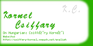 kornel csiffary business card